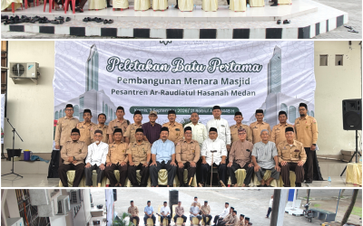 Peletakan Batu Pertama Pembangunan Menara Tandai Dimulainya Renovasi Masjid Pesantren Ar-Raudlatul Hasanah